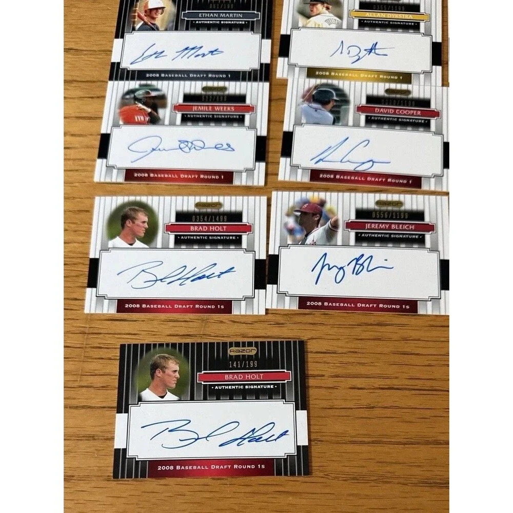 2008 Razor Signature Series Autograph Card Lot (29 Cards) Aaron Hicks Dual /99